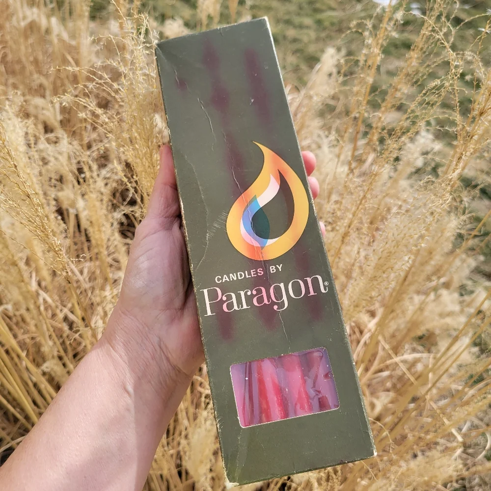 Paragon Red Taper Candles in Original Box ~ 14ct ~ Hand Dipped Tapers '70s-80s?